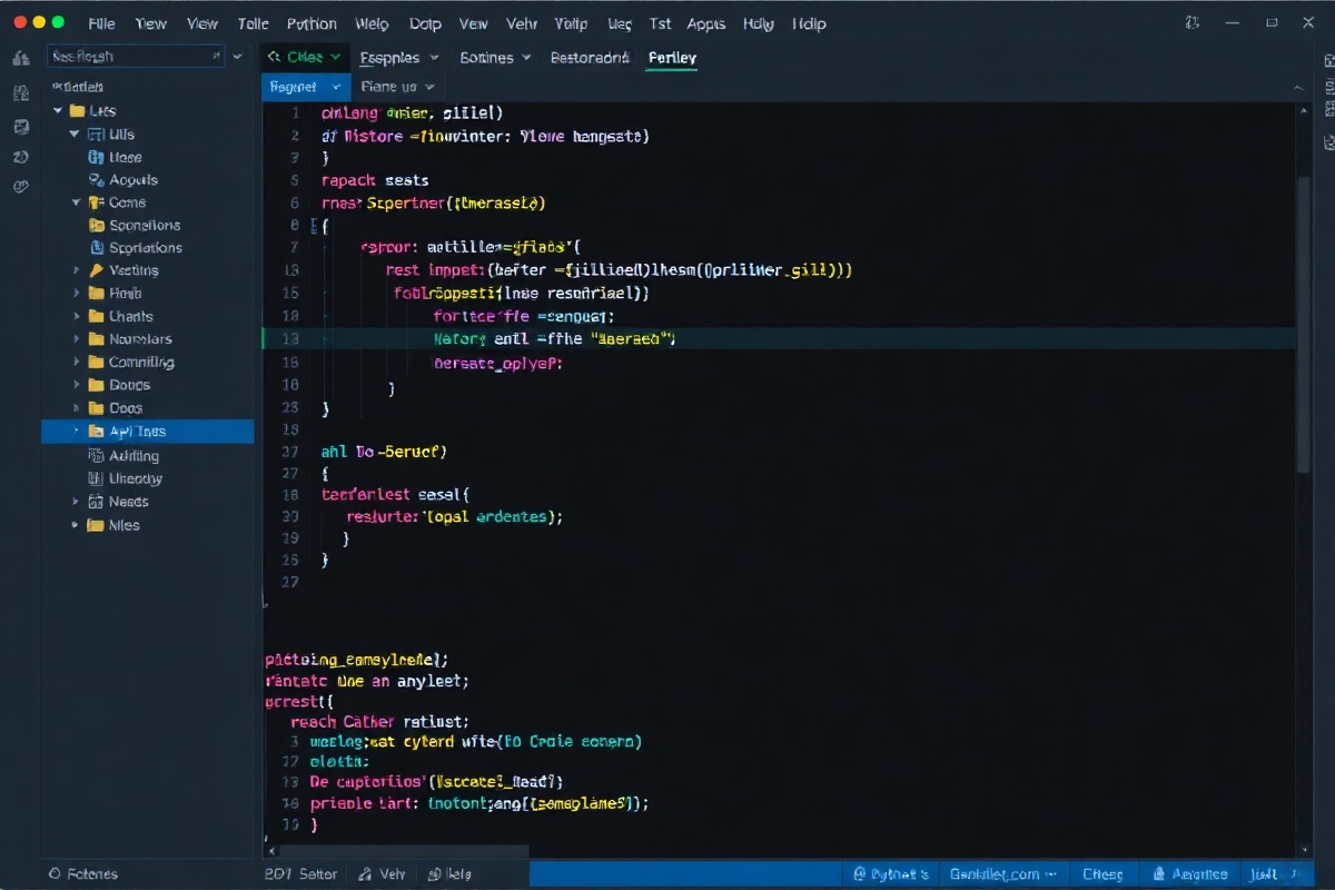 Developer writing API integration code for FrameFlow on a dual-monitor workstation